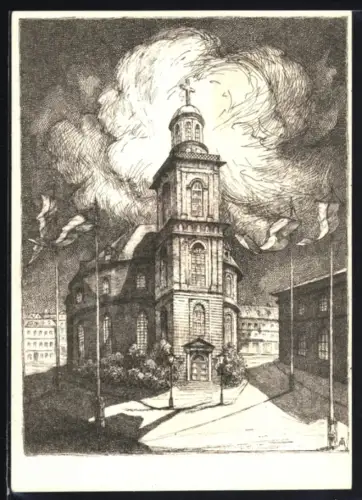 Künstler-AK Alt-Frankfurt, Zum Jahrhundertgedenken der Paulskirche 1948