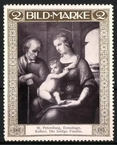 Reklamemarke St. Petersburg, Eremitage, Raffael, Die heilige Familie