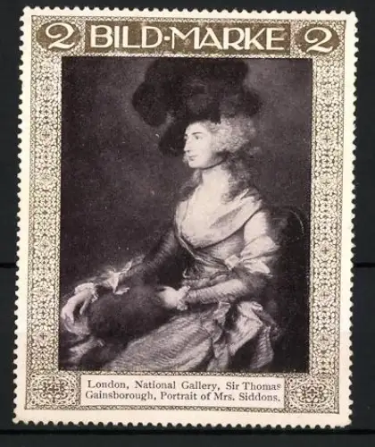 Reklamemarke London, National Gallery, Portrait of Mrs. Siddons, Sir Thomas Gainsborough