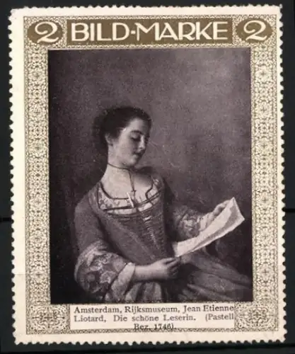 Reklamemarke Amsterdam, Rijksmuseum, Die schöne Leserin, Jean Etienne Liotard