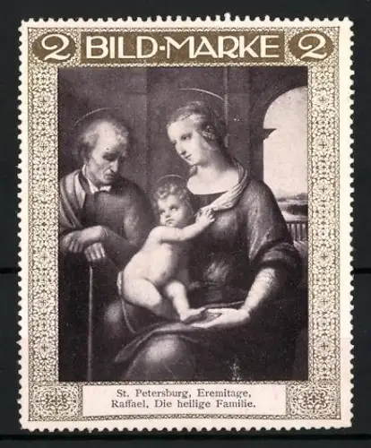 Reklamemarke St. Petersburg, Eremitage, Raffael, Die heilige Familie