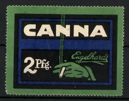 Reklamemarke Canna Engelhardt, Hand mit Zigarette