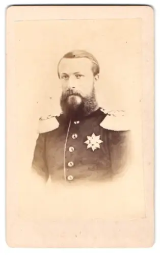 Fotografie unbekannter Fotograf und Ort, Grossherzog Friedrich von Baden in Uniform mit Bruststern