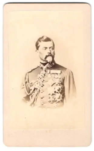 Fotografie unbekannter Fotograf und Ort, General von der Tann-Rathsamhausen mit Pour le Merite und Bruststernen