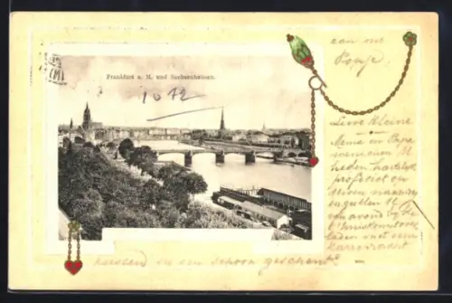 AK Frankfurt-Sachsenhausen, Ortsansicht mit Blick auf Sachsenhausen