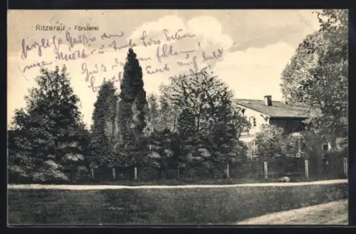 AK Ritzerau, Försterei mit Feldweg