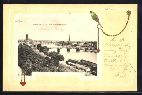 AK Frankfurt-Sachsenhausen, Ortsansicht mit Blick auf Sachsenhausen