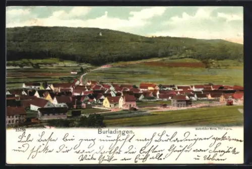 AK Burladingen, Teilansicht mit Strassenpartie