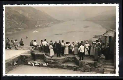 AK Burg Stahleck, Besichtigung 1934