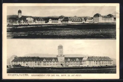 AK Kaiserslautern, Kasernement für das Kgl. Bayr. 23. Inf.-Regt., Mehrfachansicht