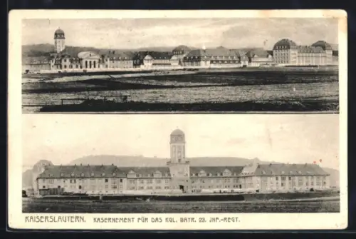 AK Kaiserslautern, Kasernement für das Kgl. Bayr. 23. Inf.-Regt., Mehrfachansicht