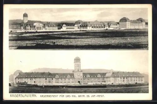 AK Kaiserslautern, Kasernement für das Kgl. Bayr. 23. Inf.-Regt., Mehrfachansicht