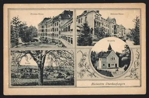 AK Oberkaufungen, Heilstätte, Frauen-Haus, Männer-Haus, Kapelle