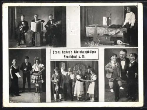 AK Frankfurt a. M., Franz Hofler`s Kleinkunstbühne, Künstlergruppen und Varietédarbietungen