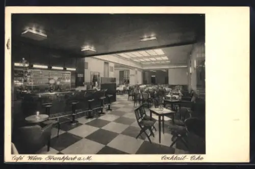 AK Frankfurt a. M., Café Wien, Innenansicht, An der Hauptwache