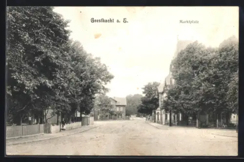 AK Geesthacht a. E., Marktplatz, Panorama