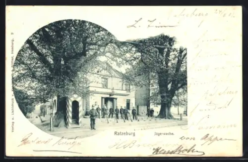 AK Ratzeburg, Jägerwache, Gebäude mit Wachsoldaten