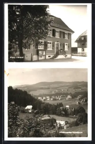 AK Hinterzarten /Schwarzw., Hotel-Pension Kaiser, Ortsansicht