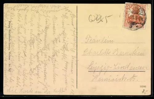 AK Weimar, Karlsplatz mit Denkmal