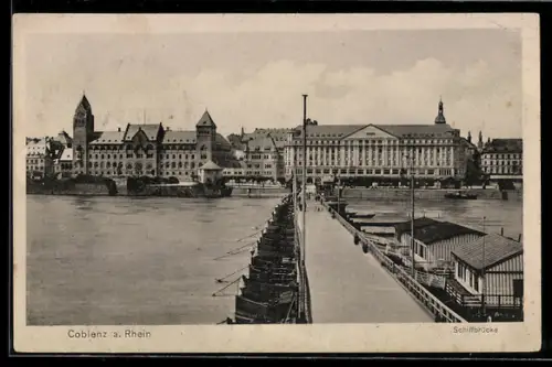 AK Coblenz a. Rhein, Schiffbrücke