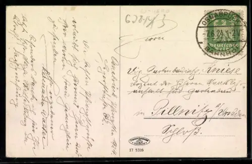 AK Osnabrück, Rathaus mit Denkmal