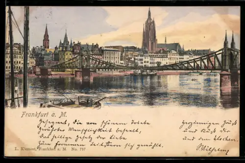 AK Alt-Frankfurt, Uferpartie mit Dom