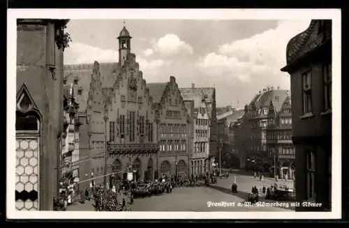 AK Alt-Frankfurt, Römerberg mit Römer