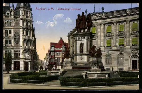 AK Frankfurt a. M., Gutenberg-Denkmal