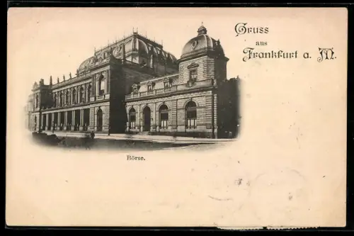 AK Frankfurt a. M., Börse mit Strassenpartie