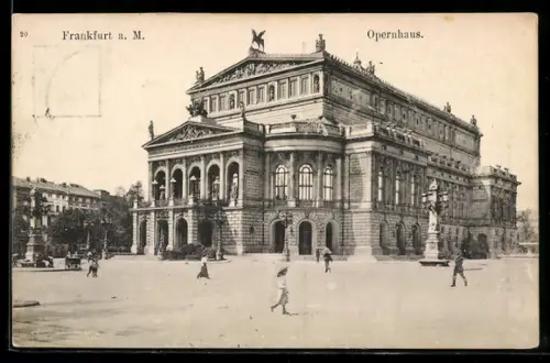 AK Frankfurt /Main, Opernhaus mit Passanten