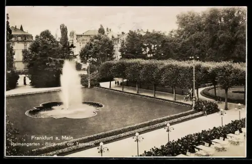 AK Frankfurt-Westend, Palmengarten, Blick von der Terrasse