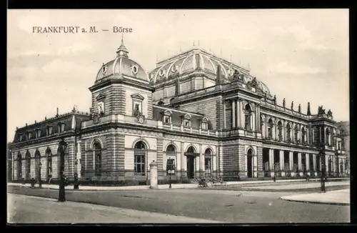 AK Frankfurt a. M., Börse mit Strassenpartie