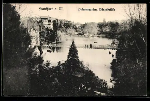 AK Frankfurt-Westend, Palmengarten, Hängebrücke