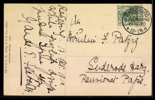 AK Ratzeburg, Blick vom Wasserturm mit Kirche