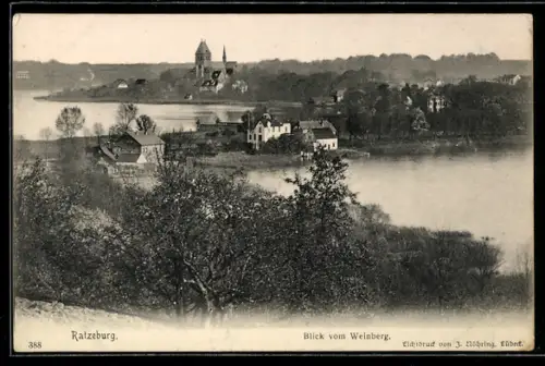 AK Ratzeburg, VIII. Stenographentag Gabelsberger 1906, Blick vom Weinberg mit Dom