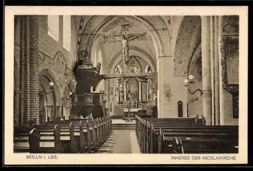AK Mölln i. Lbg., Inneres der Nicolaikirche