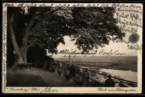 AK Lauenburg /Elbe, Blick vom Schlossgarten