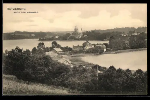 AK Ratzeburg, Blick vom Weinberg auf Ort und Kirche