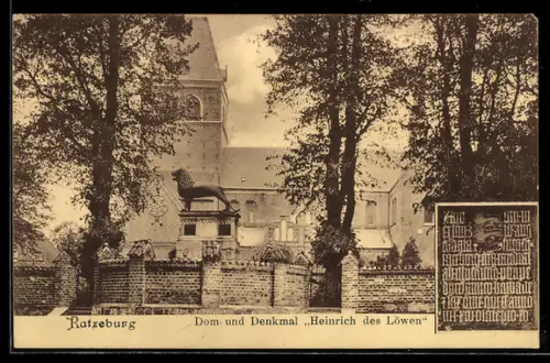 AK Ratzeburg, Dom und Denkmal Heinrich des Löwen, Tafel