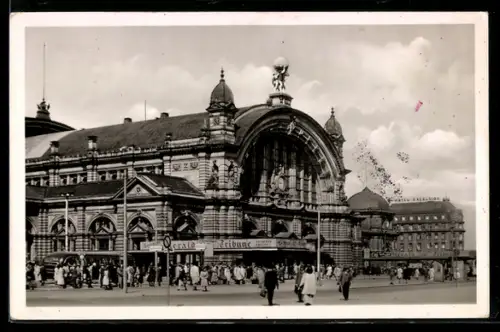 AK Frankfurt am Main, Hauptbahnhof und Hotel Excelsior