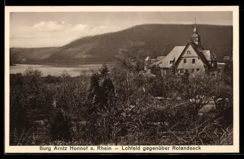 AK Bad Honnef a. Rhein, Burg Arntz, Lohfeld gegenüber Rolandseck