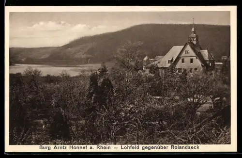 AK Bad Honnef a. Rhein, Burg Arntz, Lohfeld gegenüber Rolandseck
