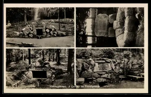 AK Egerquelle /Fichtelgebirge, 4 Quellen im Fichtelgebirge