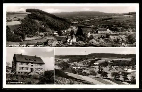 AK Ober-Ostern i. Odw., Erholungsheim, Landschaftspanorama