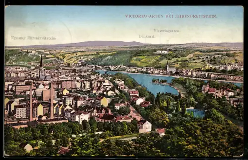 AK Ehrenbreitstein, Festung Ehrenbreitstein, Victoriagarten, Denkmal