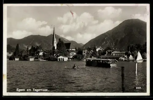 AK Egern am Tegernsee, Kirche, See, Berge