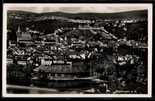 AK Esslingen a. N., Stadtansicht mit Burg und Kirche