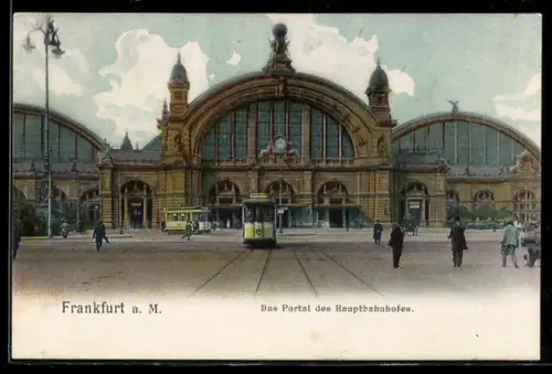 AK Frankfurt a. M., Portal des Hauptbahnhofes