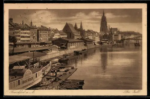 AK Alt-Frankfurt, Am Zoll, Im Hintergrund Dom