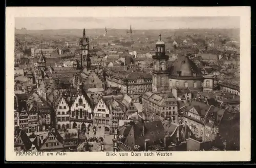 AK Alt-Frankfurt, Blick vom Dom nach Westen
